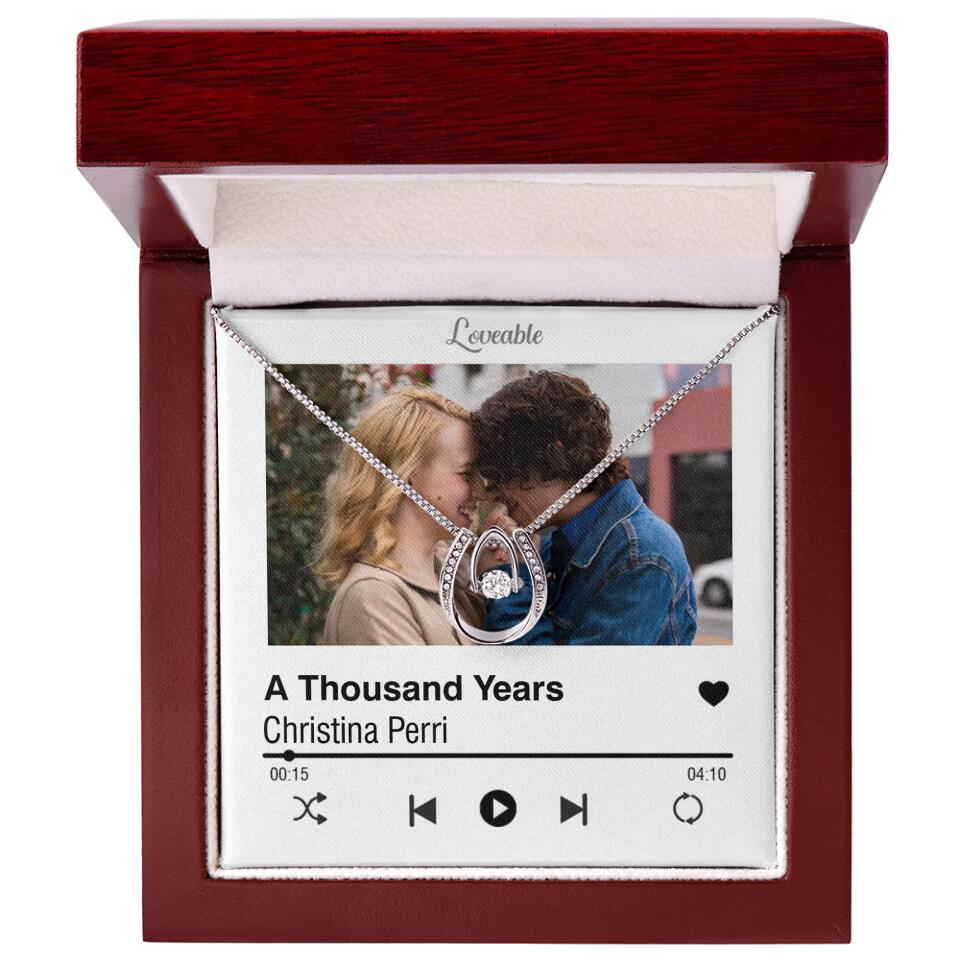 Personalized Valentine Gifts - Love Songs Music Playing Style Custom Necklace Anniversary Gift For Her