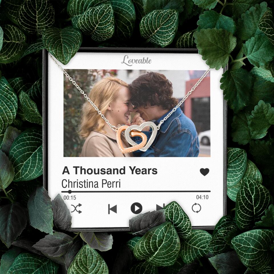 Personalized Valentine Gifts - Love Songs Music Playing Style Custom Necklace Anniversary Gift For Her