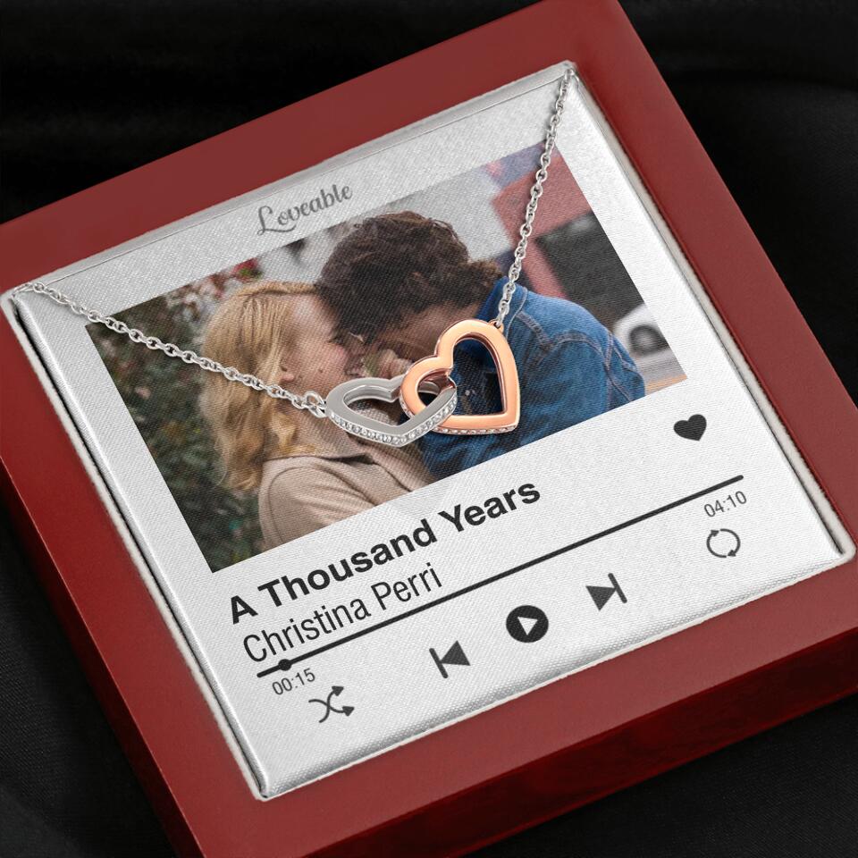 Personalized Valentine Gifts - Love Songs Music Playing Style Custom Necklace Anniversary Gift For Her