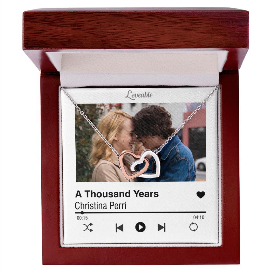 Personalized Valentine Gifts - Love Songs Music Playing Style Custom Necklace Anniversary Gift For Her