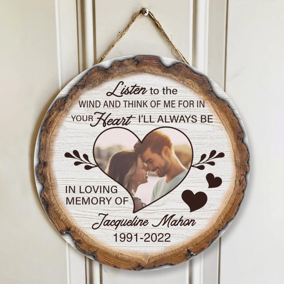 In Loving Memory - Best Personalized Kepping Memory Custom Name and Photo- Custom Round wood sign - 209IHNNPRW677