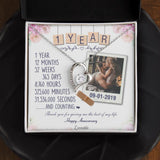 Happy 1 Year Anniversary Couple - Personalized Necklace Jewelry Customizable Photo and Date - Best Gifts for Your Girlfriend Wife Spouse - 209IHPTHJE322