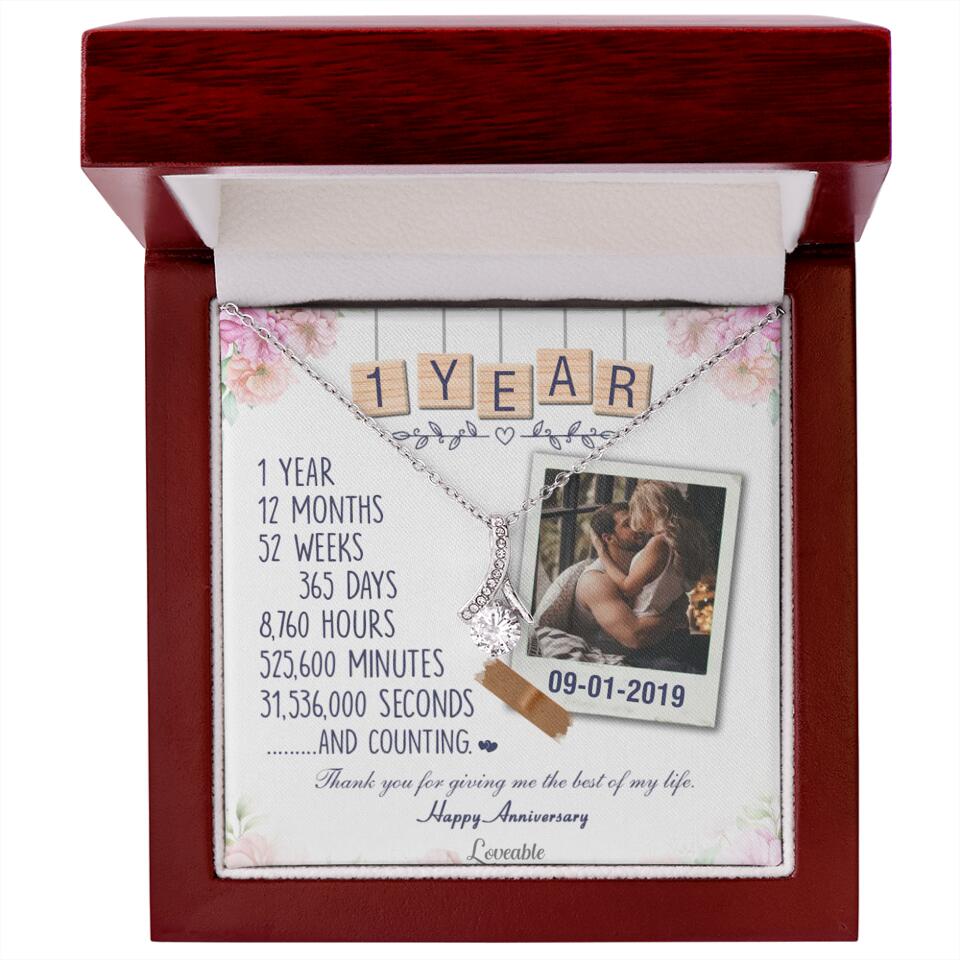 Happy 1 Year Anniversary Couple Personalized Necklace