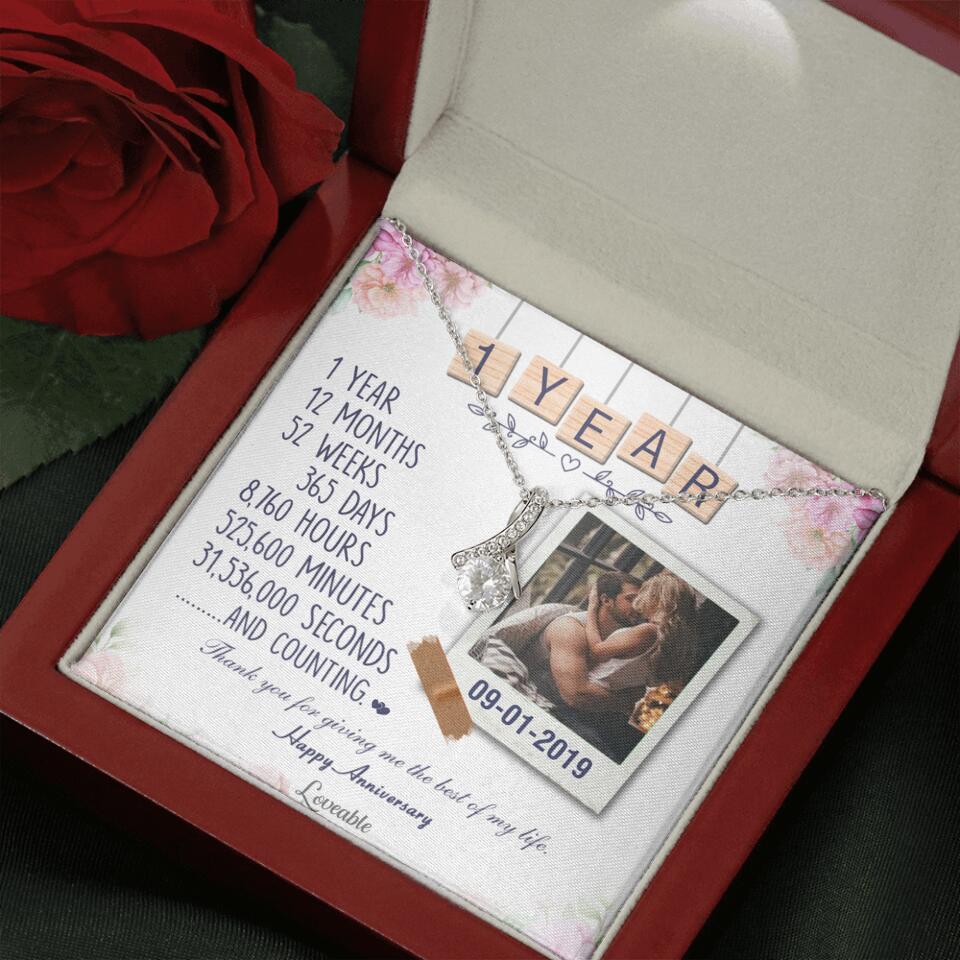 Happy 1 Year Anniversary Couple Personalized Necklace