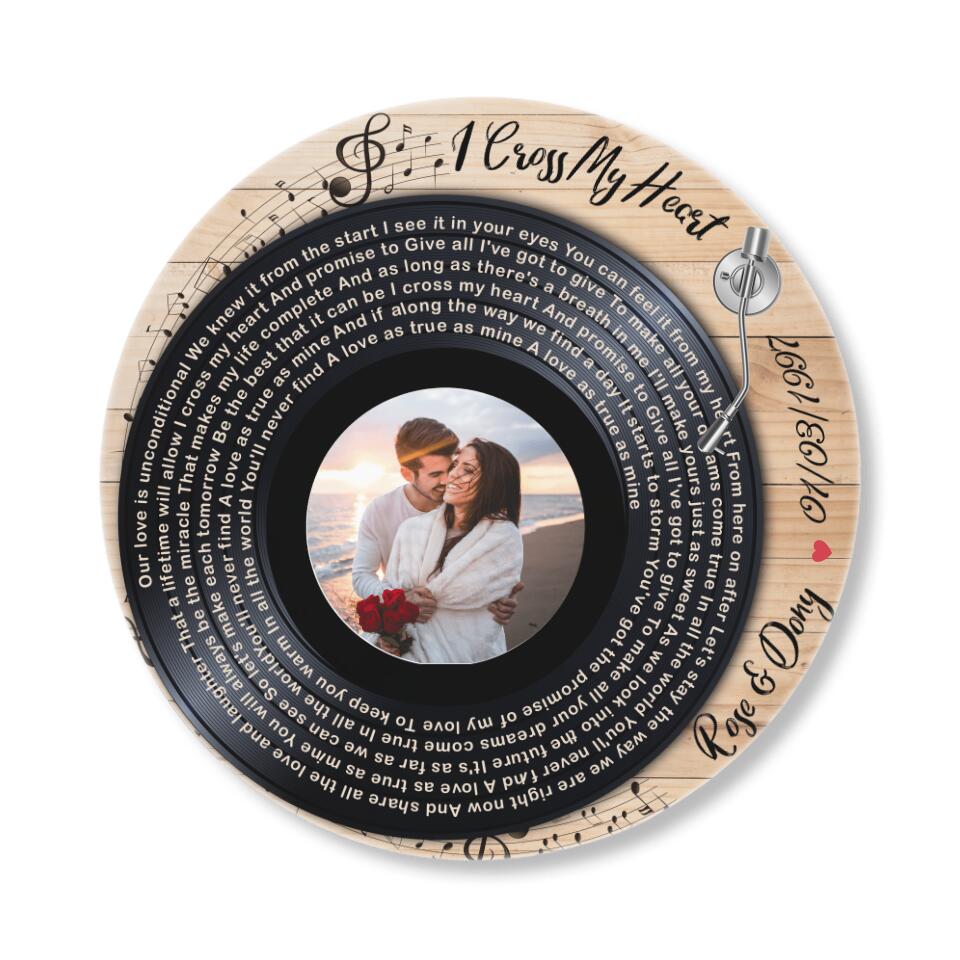 Couple Wooden Sign Vinyl Record Song Lyrics, Wooden Sign