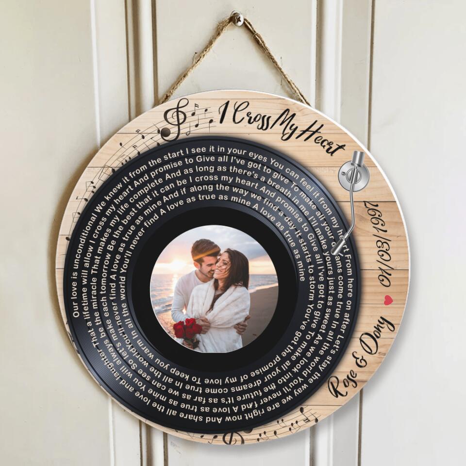 Couple Wooden Sign Vinyl Record Song Lyrics, Wooden Sign