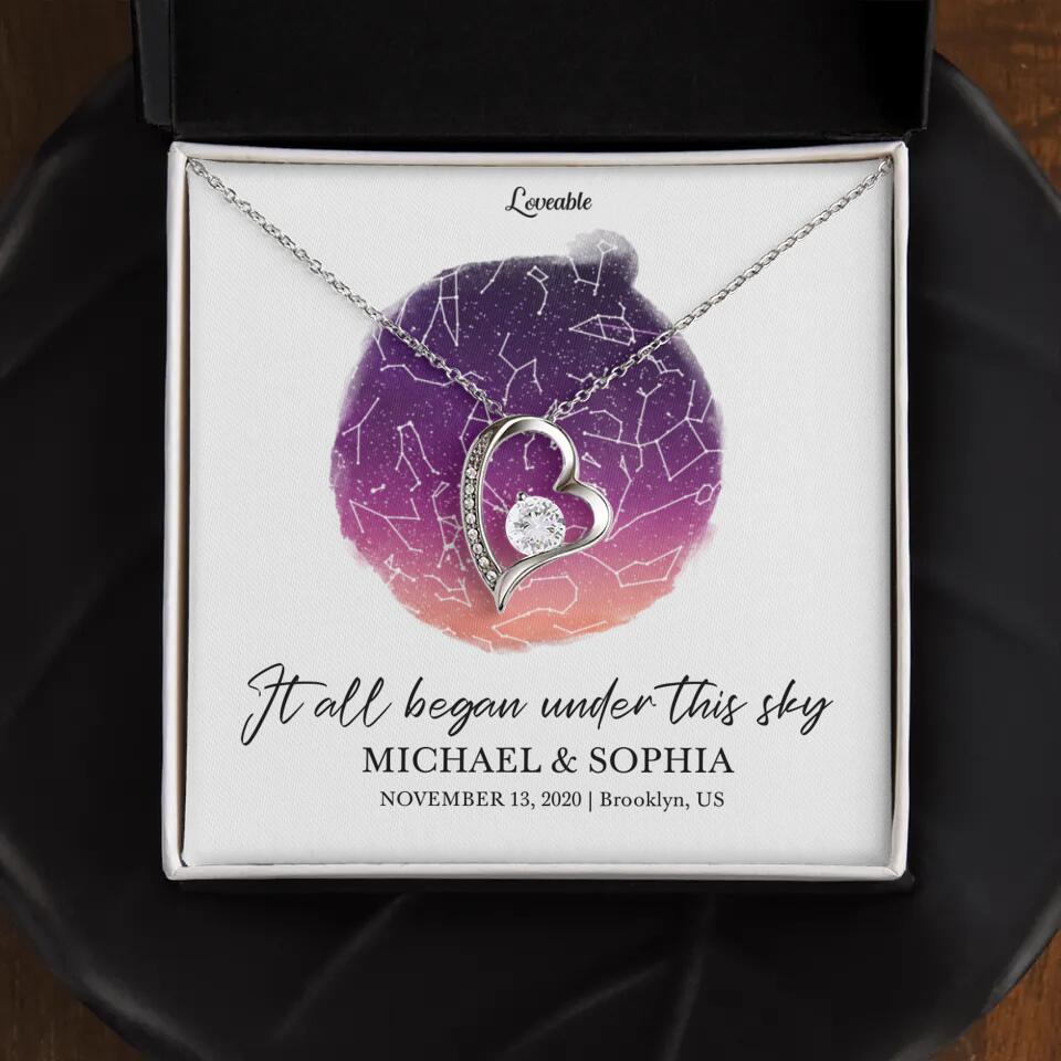It All Began Under This Sky Necklace - Personalized Necklace