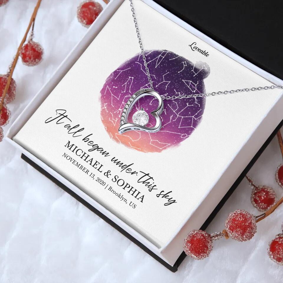 It All Began Under This Sky Necklace - Personalized Necklace