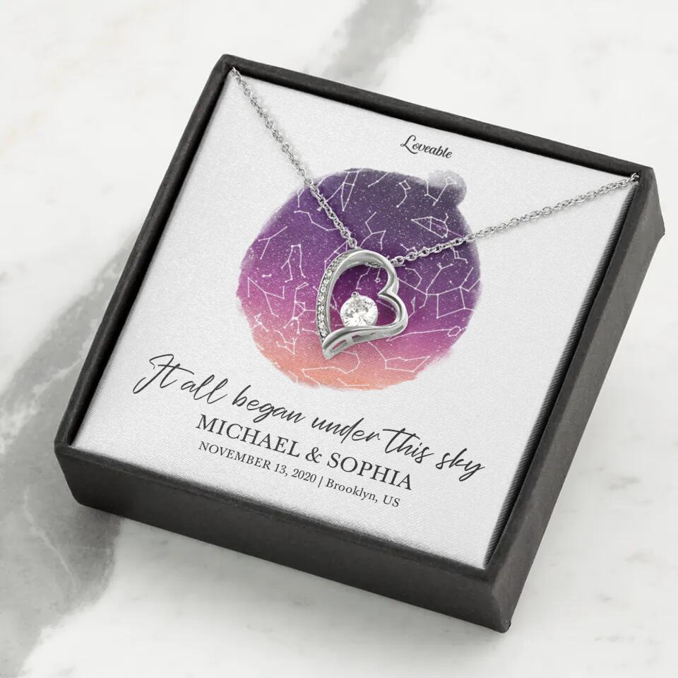It All Began Under This Sky Necklace - Personalized Necklace