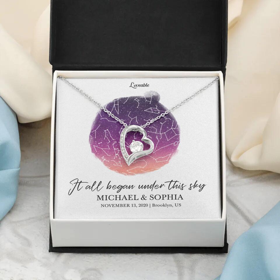 It All Began Under This Sky Necklace - Personalized Necklace