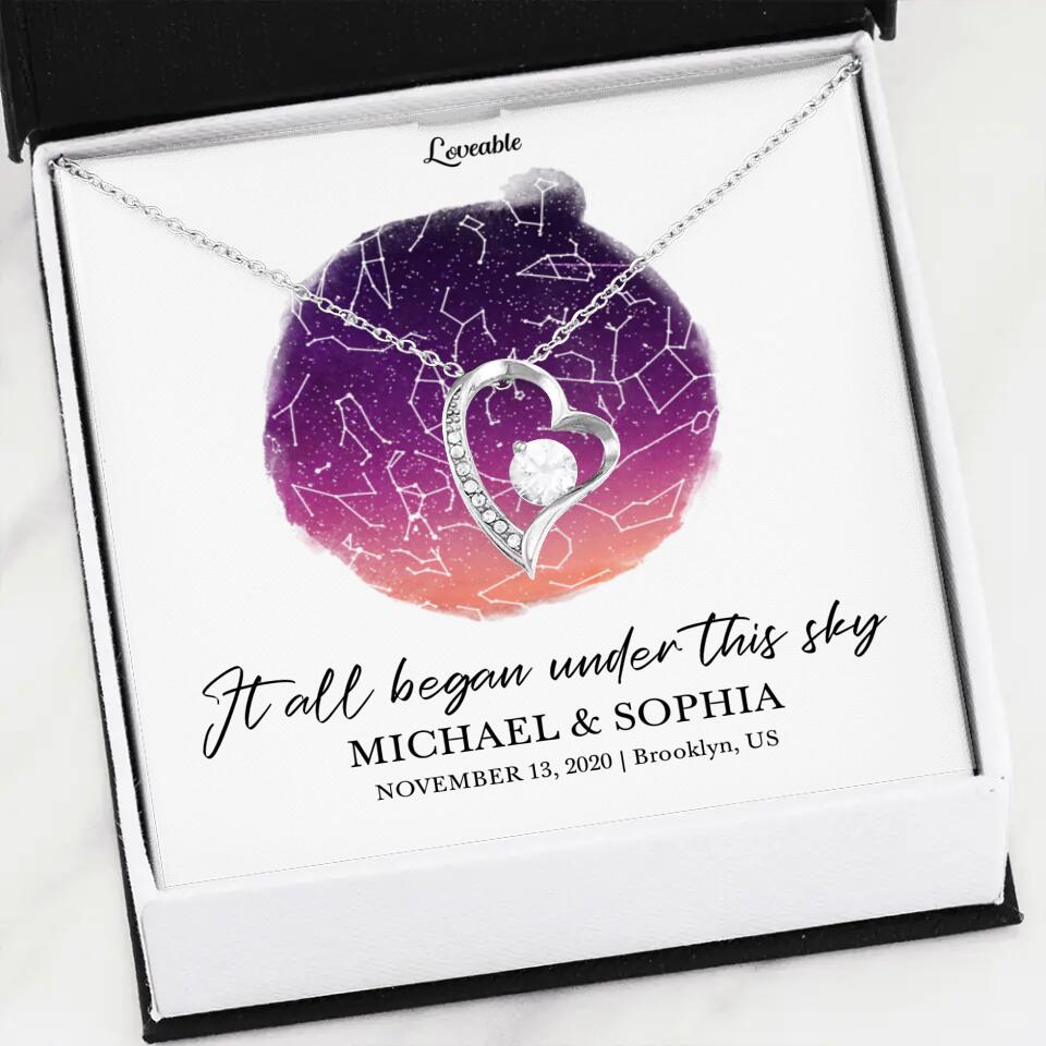 It All Began Under This Sky Necklace - Personalized Necklace