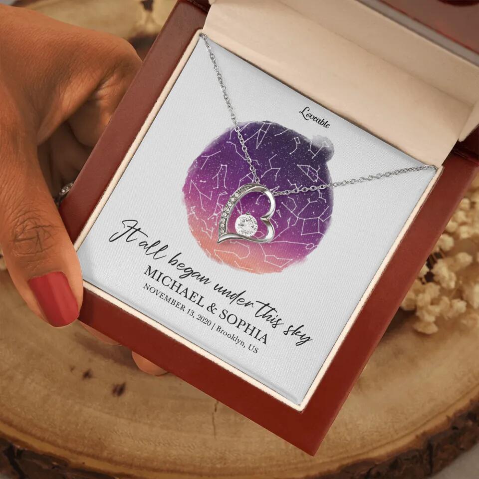 It All Began Under This Sky Necklace - Personalized Necklace