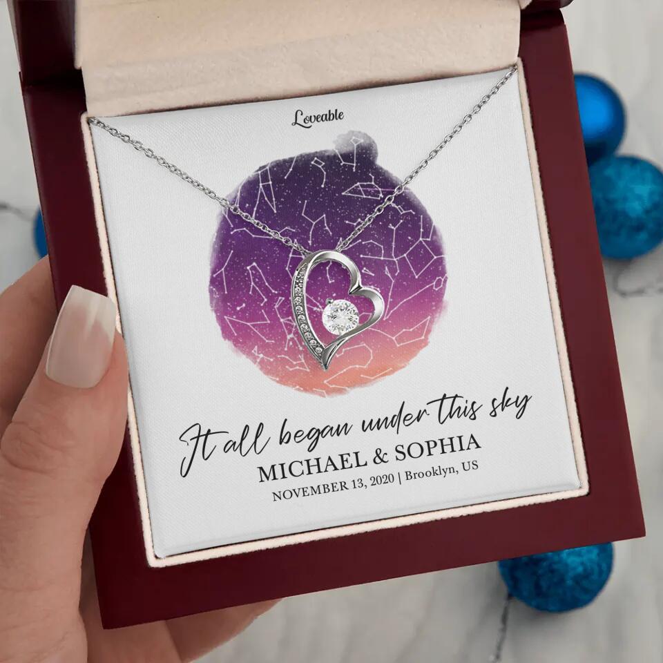 It All Began Under This Sky Necklace - Personalized Necklace