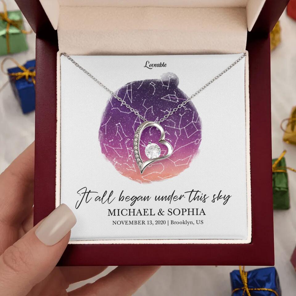 It All Began Under This Sky Necklace - Personalized Necklace