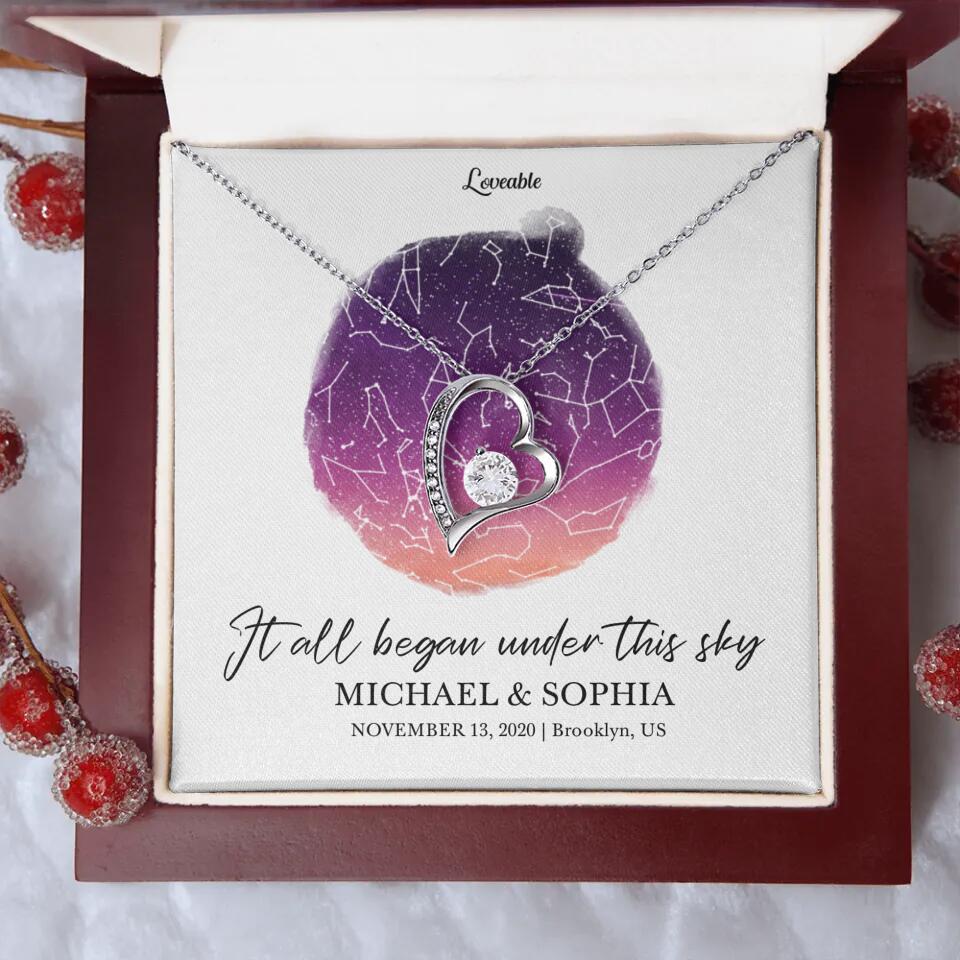 It All Began Under This Sky Necklace - Personalized Necklace