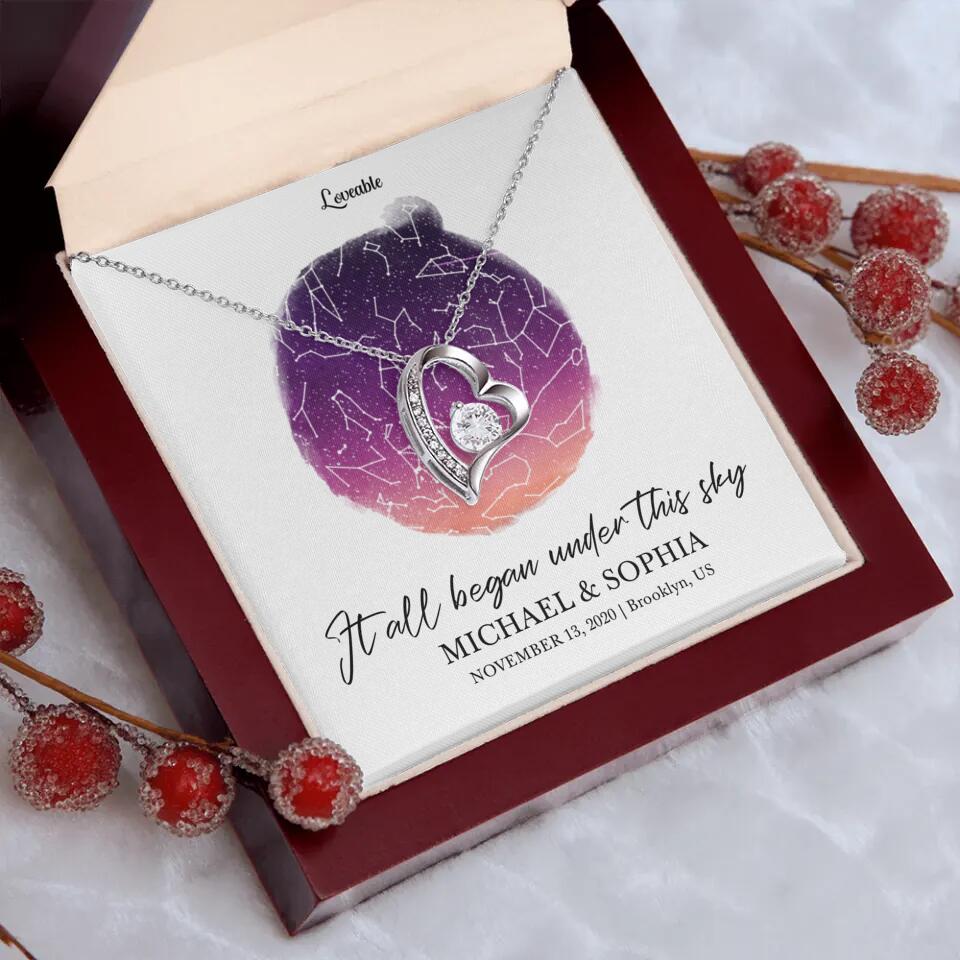 It All Began Under This Sky Necklace - Personalized Necklace