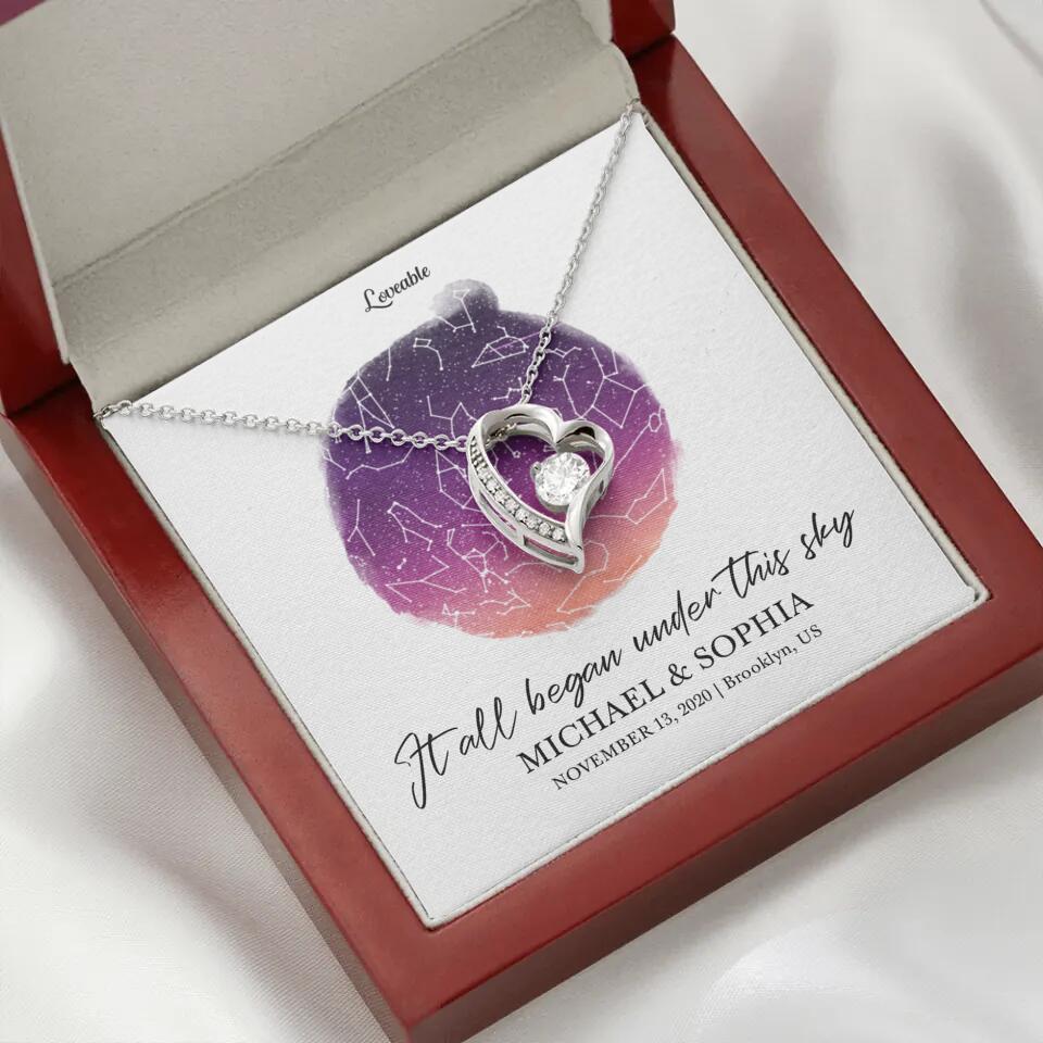 It All Began Under This Sky Necklace - Personalized Necklace