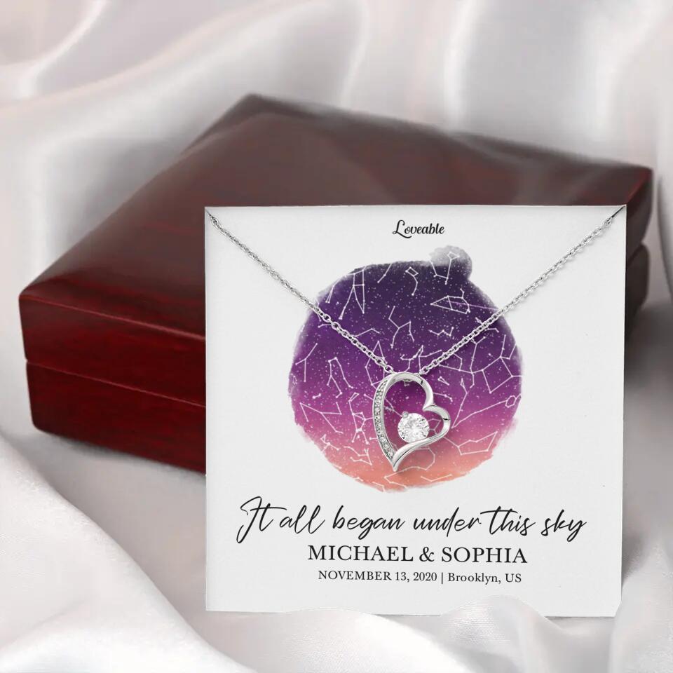 It All Began Under This Sky Necklace - Personalized Necklace