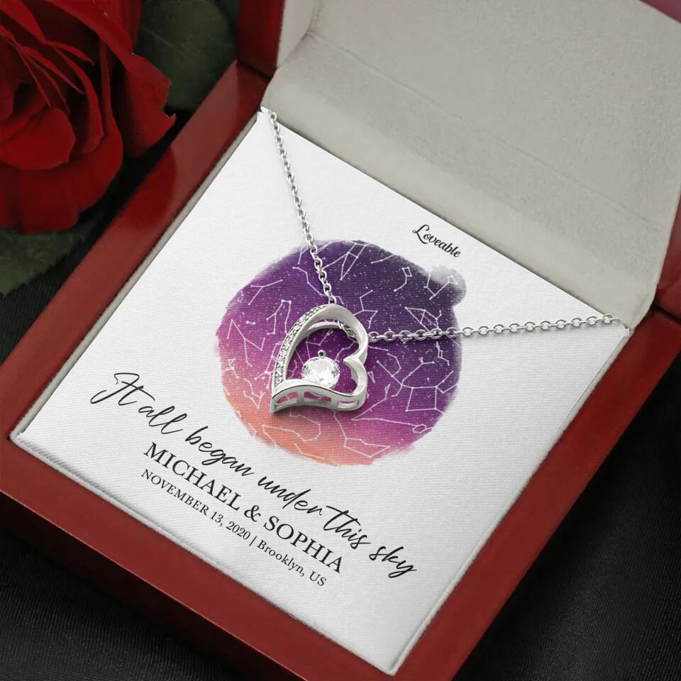 It All Began Under This Sky Necklace - Personalized Necklace
