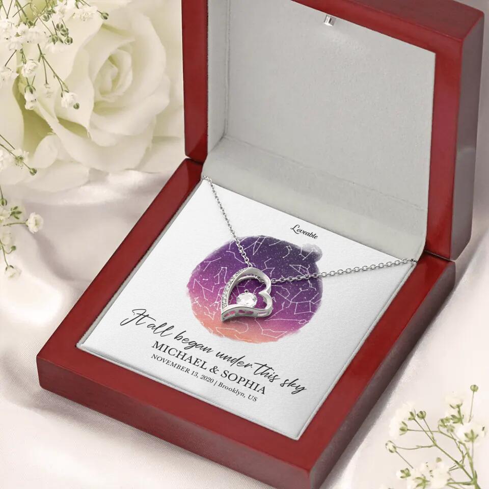 It All Began Under This Sky Necklace - Personalized Necklace