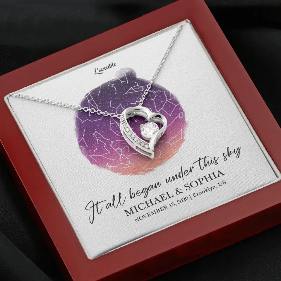 It All Began Under This Sky Necklace - Personalized Necklace