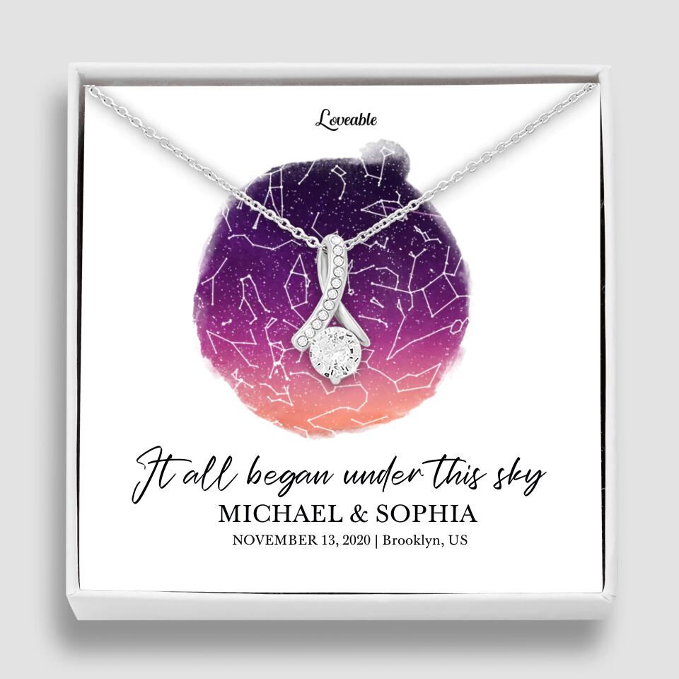 It All Began Under This Sky Necklace - Personalized Necklace