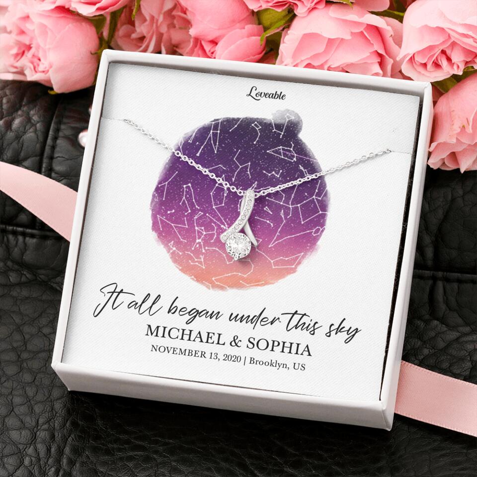 It All Began Under This Sky Necklace - Personalized Necklace