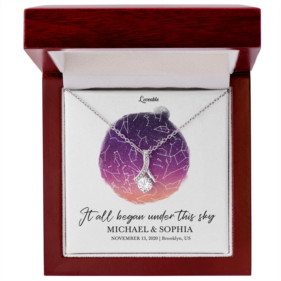 It All Began Under This Sky Necklace - Customizable Necklace - Best Anniversary Birthday Christmas Valentine Gifts for Her - 209IHPBNJE278