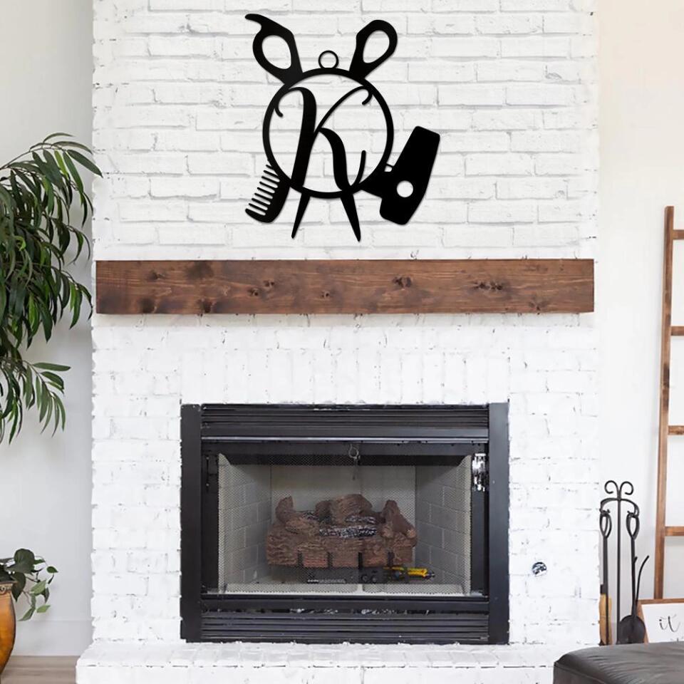 Personalized Hairstylist Salon - Custom Letter Monogram - Cut Metal Sign - Gift for Hairstylist/Hair Salon Owner