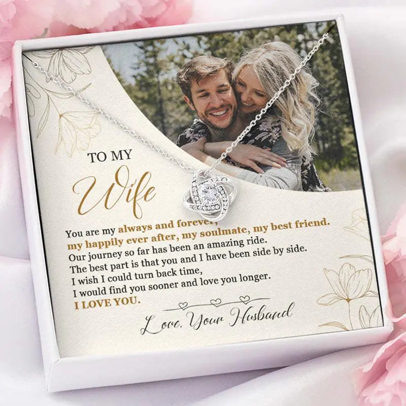 Personalized Valentine Gifts - To My Loving Wife Love Quotes For Her Custom Necklace Valentine Gift For Wife