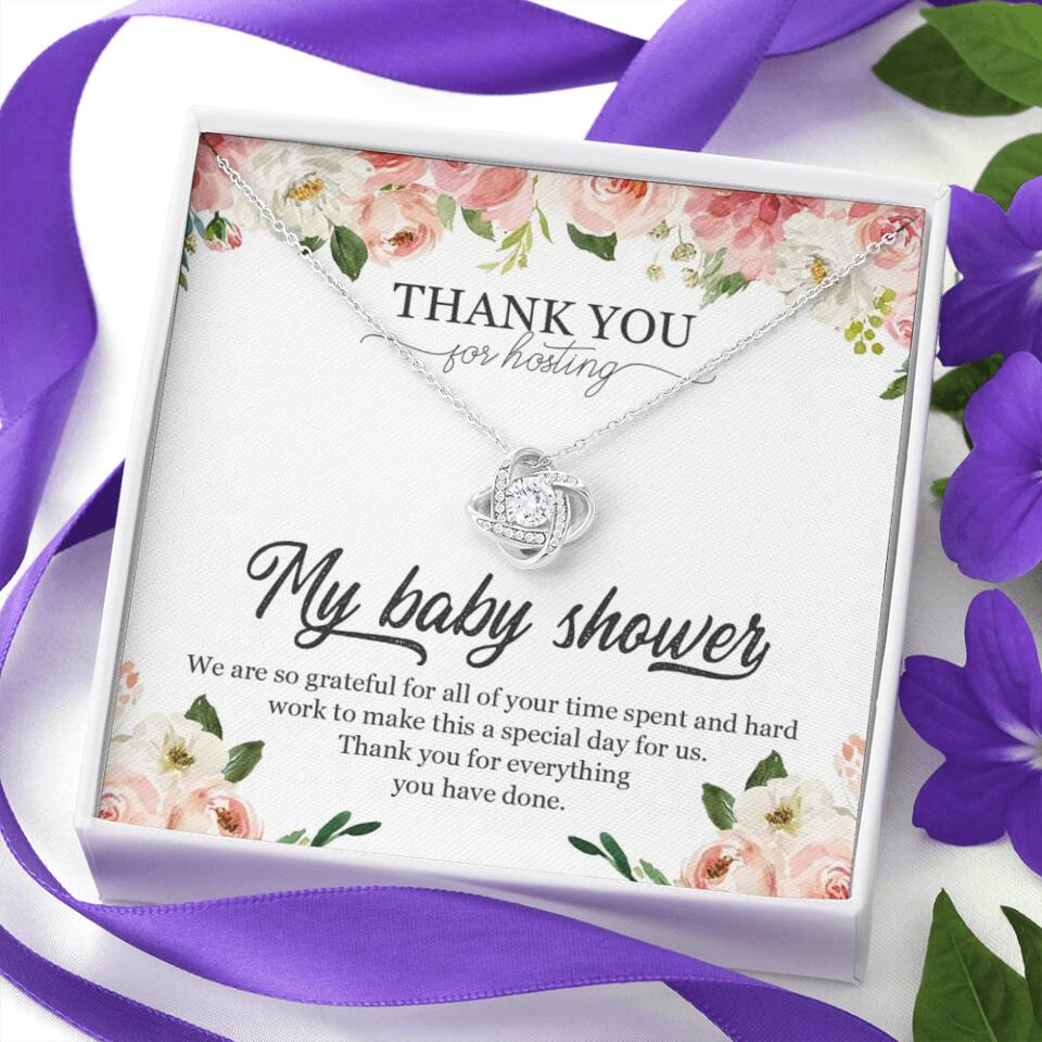 Thank You for Hosting My Baby Shower Special Necklace Appreciation Gift