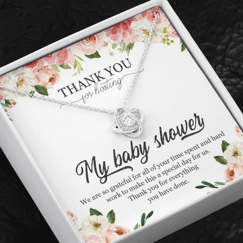 Thank You for Hosting My Baby Shower Special Necklace Appreciation Gift