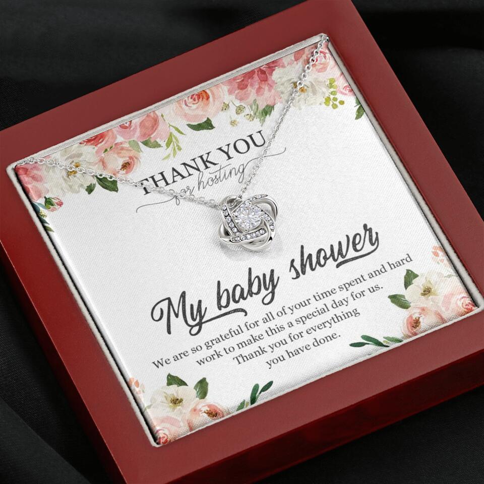 Thank You for Hosting My Baby Shower Special Necklace Appreciation Gift