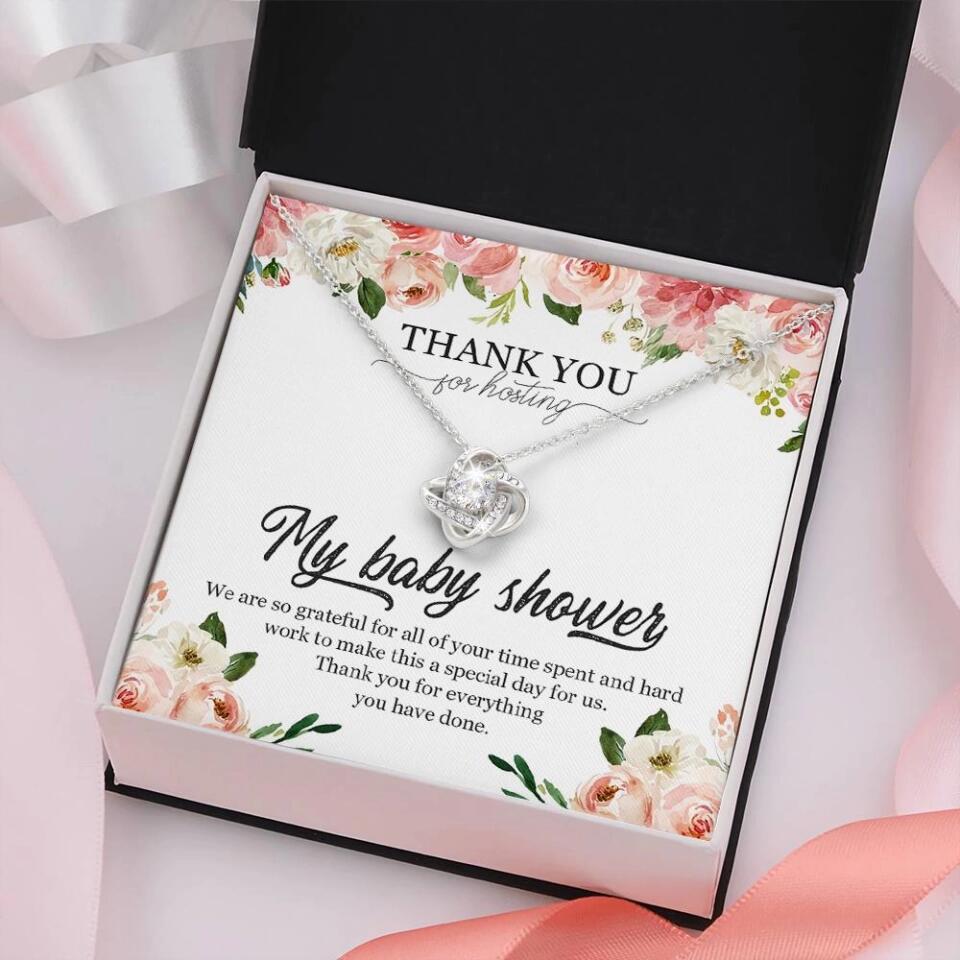 Thank You for Hosting My Baby Shower Special Necklace Appreciation Gift