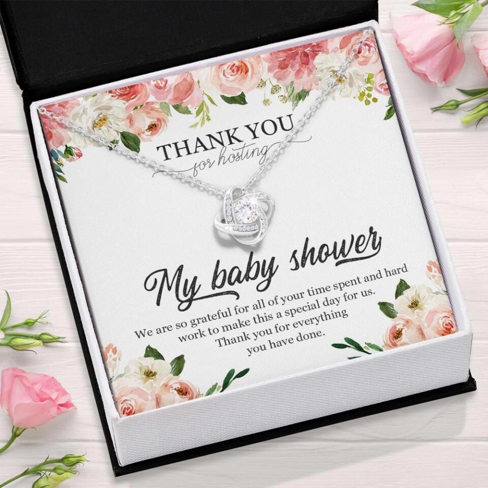 Thank You for Hosting My Baby Shower Special Necklace Appreciation Gift