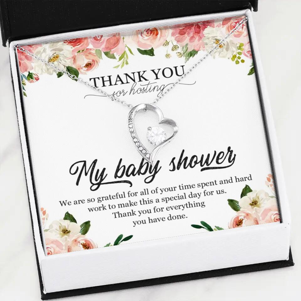 Thank You for Hosting My Baby Shower Special Necklace Appreciation Gift