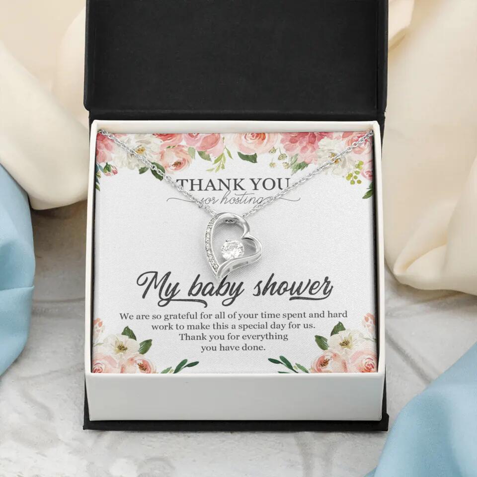 Thank You for Hosting My Baby Shower Special Necklace Appreciation Gift