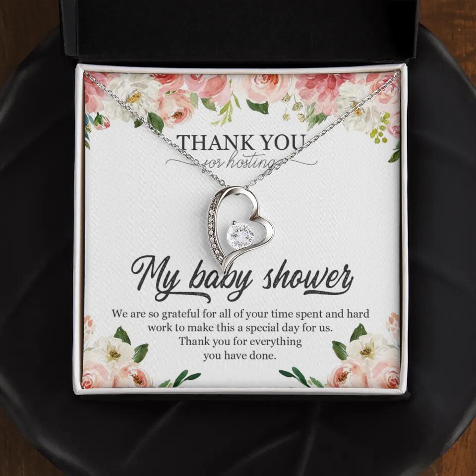 Thank You for Hosting My Baby Shower Special Necklace Appreciation Gift