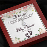 Personalized Baby Shower Hostess Thank You Gift - Custom Love Knot Necklace with Baby Name - Hostess Appreciation Necklace - 210ICNNPJE038