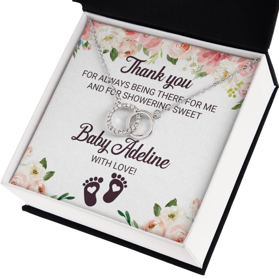 Thank You For Always Being There For Me - Personalized Love Knot Necklace - Baby Shower Hostess Thank You Gift