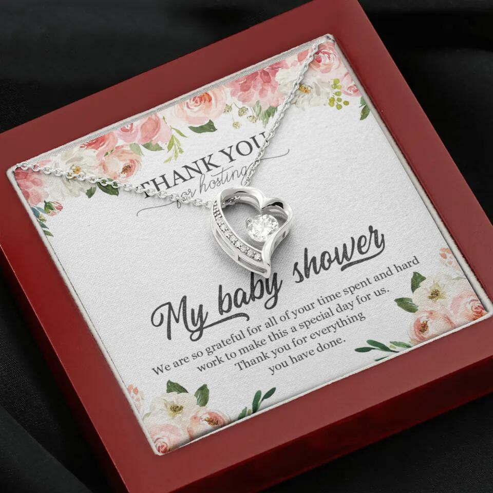 Thank You for Hosting My Baby Shower Special Necklace Appreciation Gift