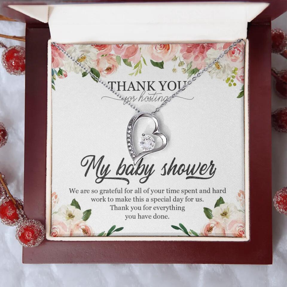 Thank You for Hosting My Baby Shower Special Necklace Appreciation Gift