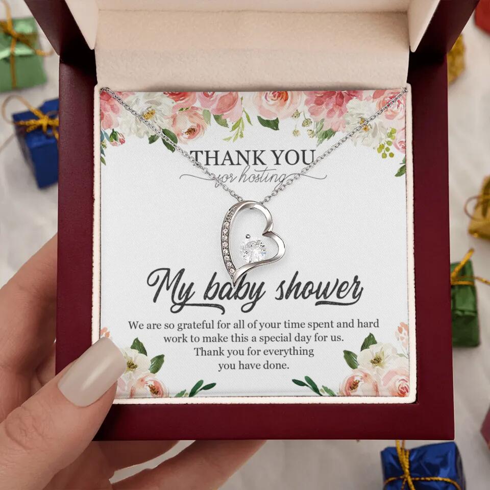 Thank You for Hosting My Baby Shower Special Necklace Appreciation Gift