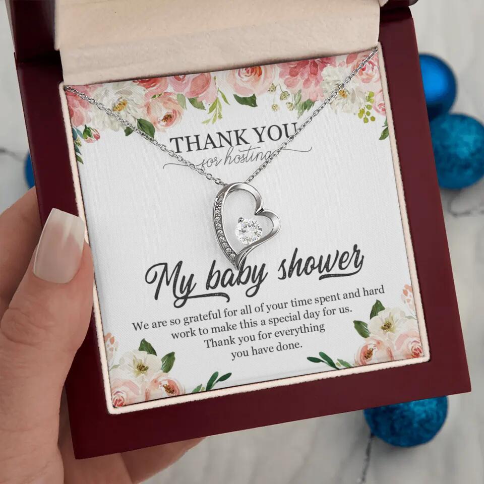 Thank You for Hosting My Baby Shower Special Necklace Appreciation Gift