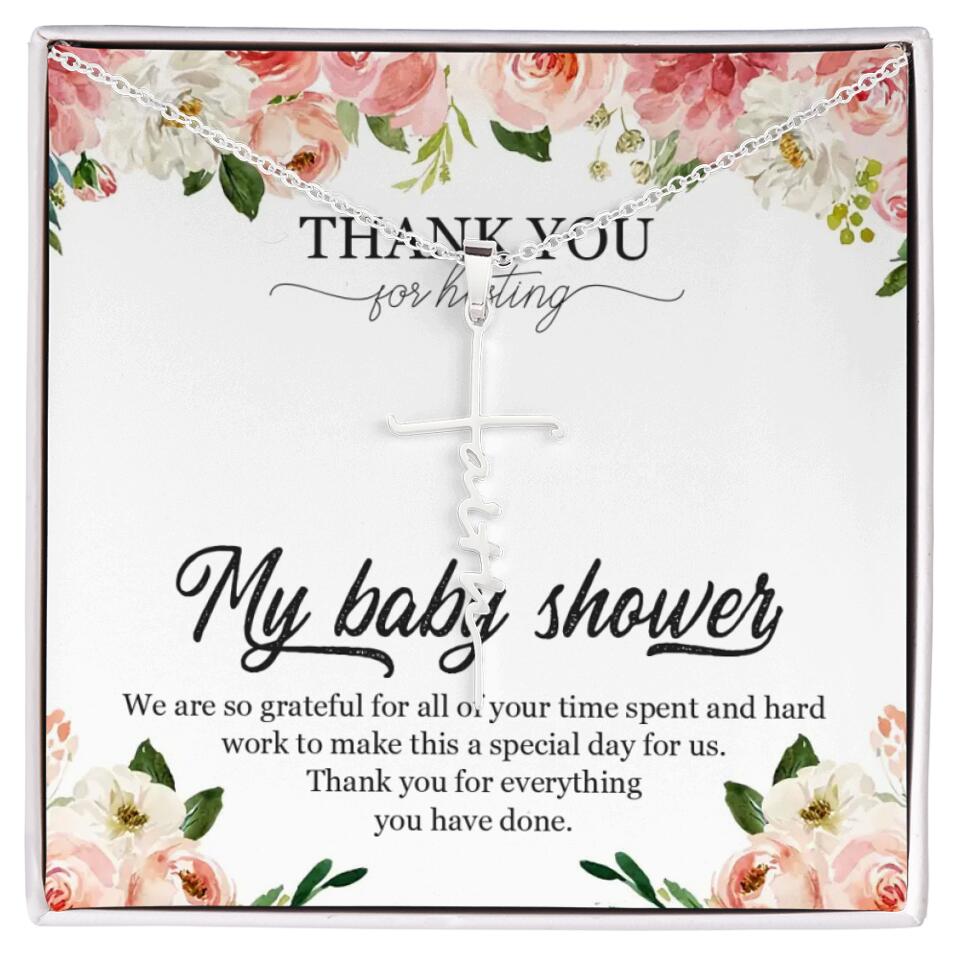 Thank You for Hosting My Baby Shower Special Necklace Appreciation Gift