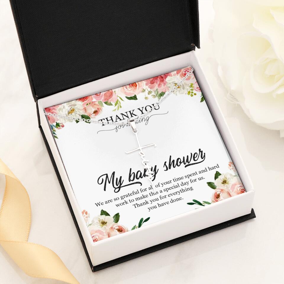 Thank You for Hosting My Baby Shower Special Necklace Appreciation Gift