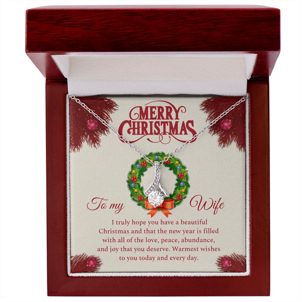 Merry Christmas I Truly Hope You Have A Beautiful Christmas - Personalized Necklace - Christmas Gifts for Wife