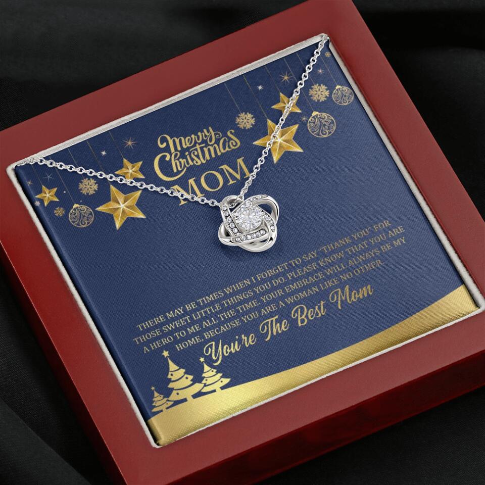 Merry Christmas Mom, You're The Best Mom Necklace - Christmas Gift for Mom