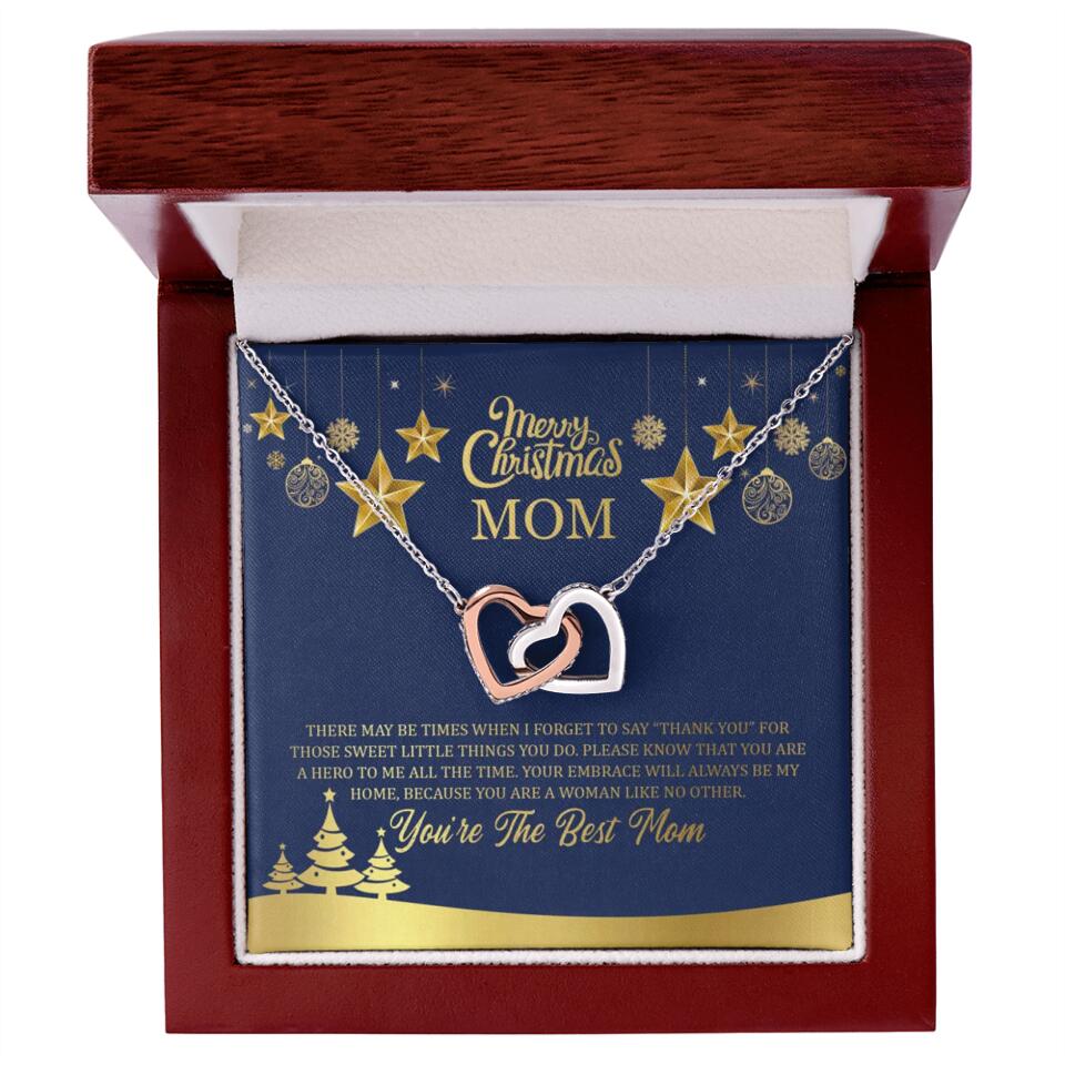 Merry Christmas Mom, You're The Best Mom Necklace - Christmas Gift for Mom