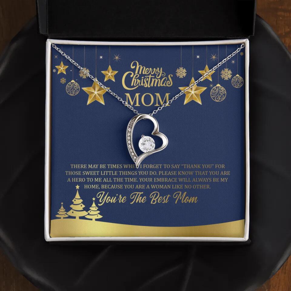 Merry Christmas Mom, You're The Best Mom Necklace - Christmas Gift for Mom